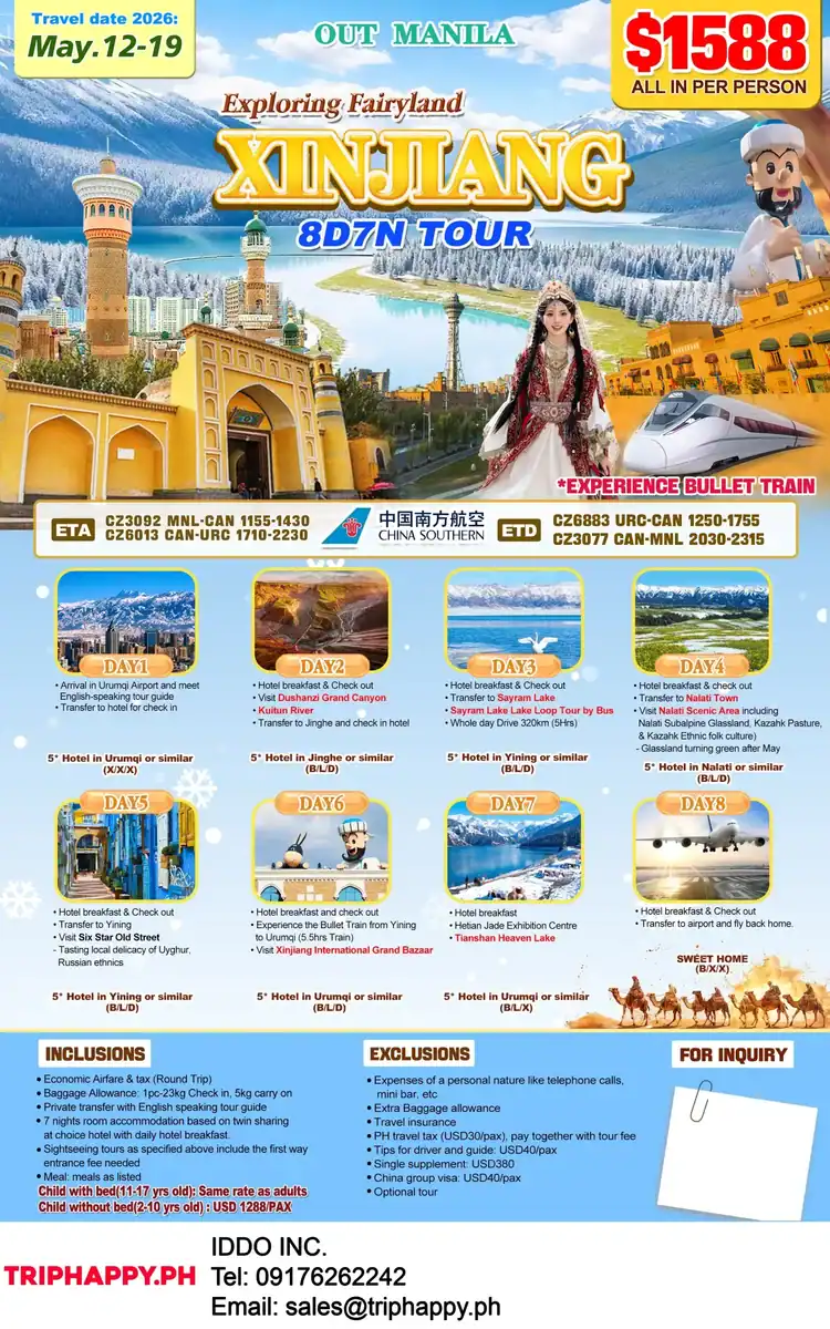 Xinjiang 8D7N Winter Tour Package 2026 Out Manila