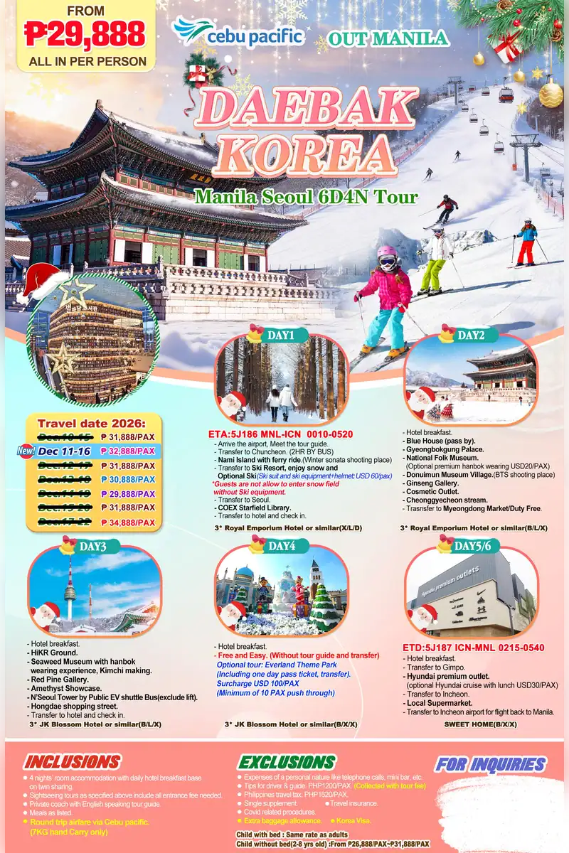 Daebak Korea 6D4N Out Manila Variant 1