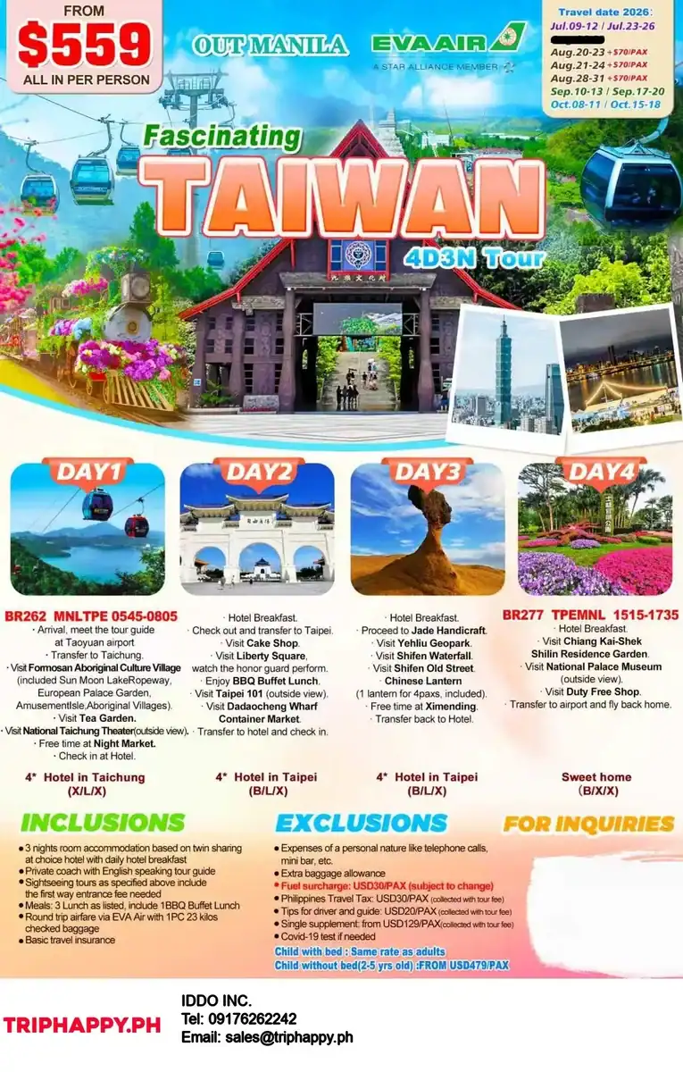 Fascinating-Taiwan-4D3N-Out-Manila-4D3N