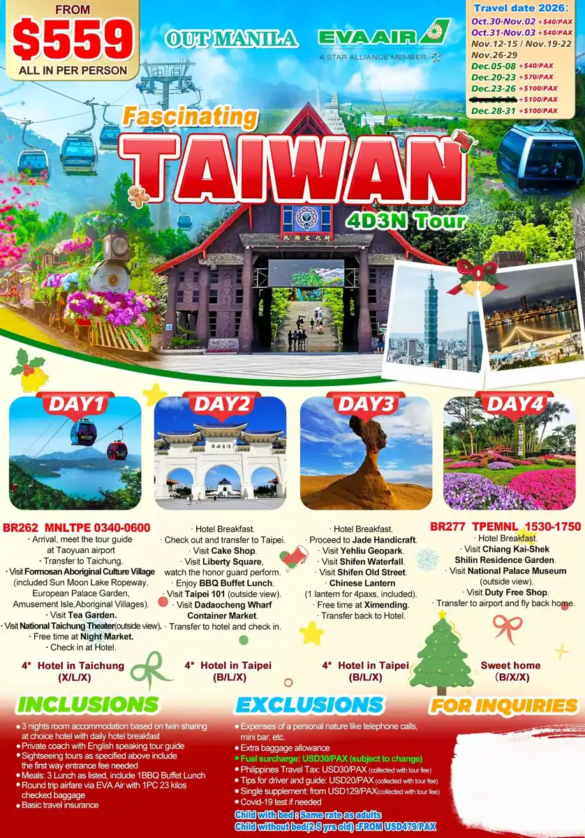 Fascinating-Taiwan-4D3N-Out-Manila-4D3N