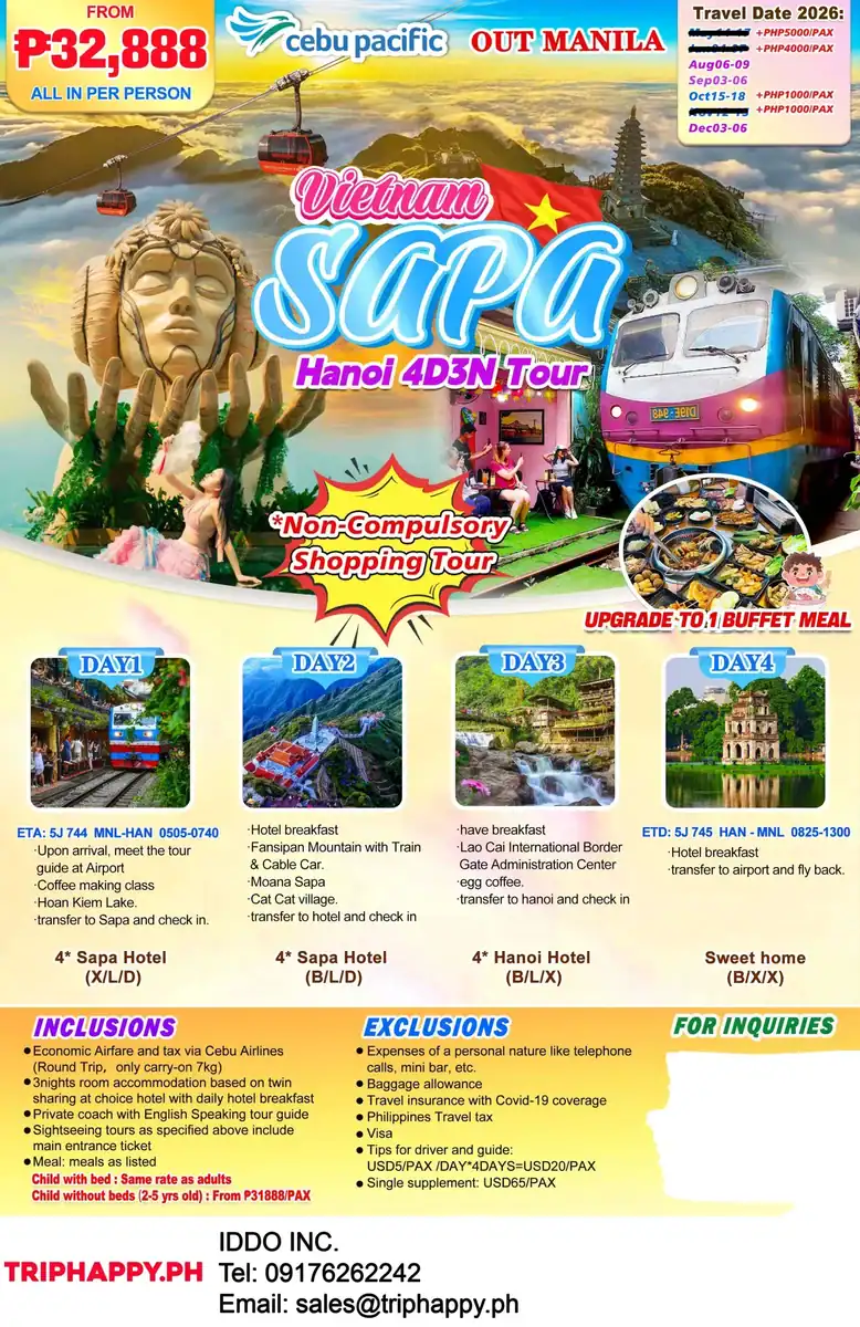 Hanoi Sapa 4D3N Out Manila