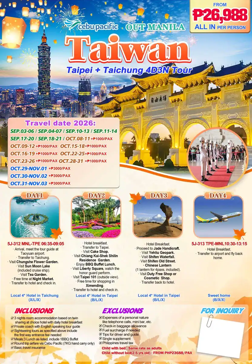 Taiwan-Taipei-Taichung-4D3N-Out-Manila