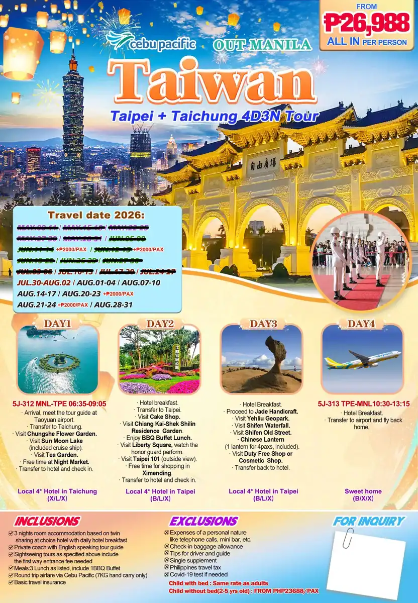 Taiwan-Taipei-Taichung-4D3N-Out-Manila