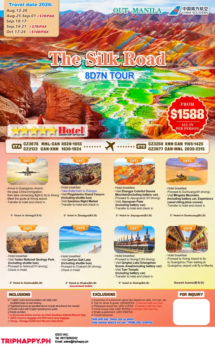 Silk Road 8D7N Tour Flyer (Out Manila)