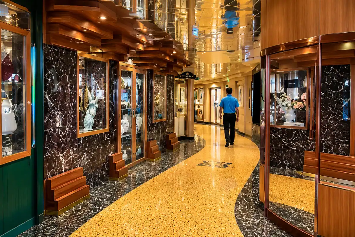 Elegant interior corridor of Adora Mediterranea Cruise