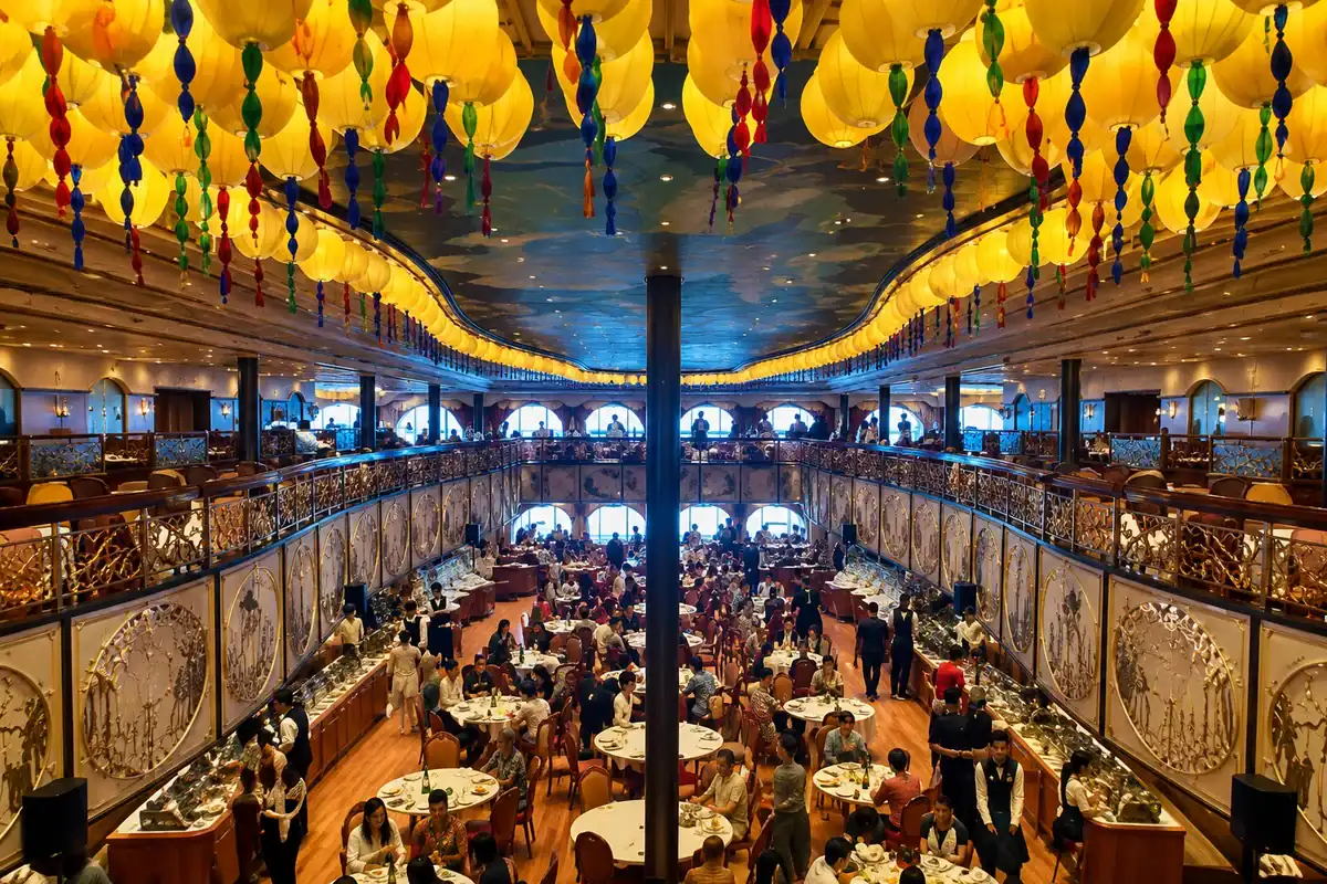 Main dining restaurant aboard Adora Mediterranea Cruise