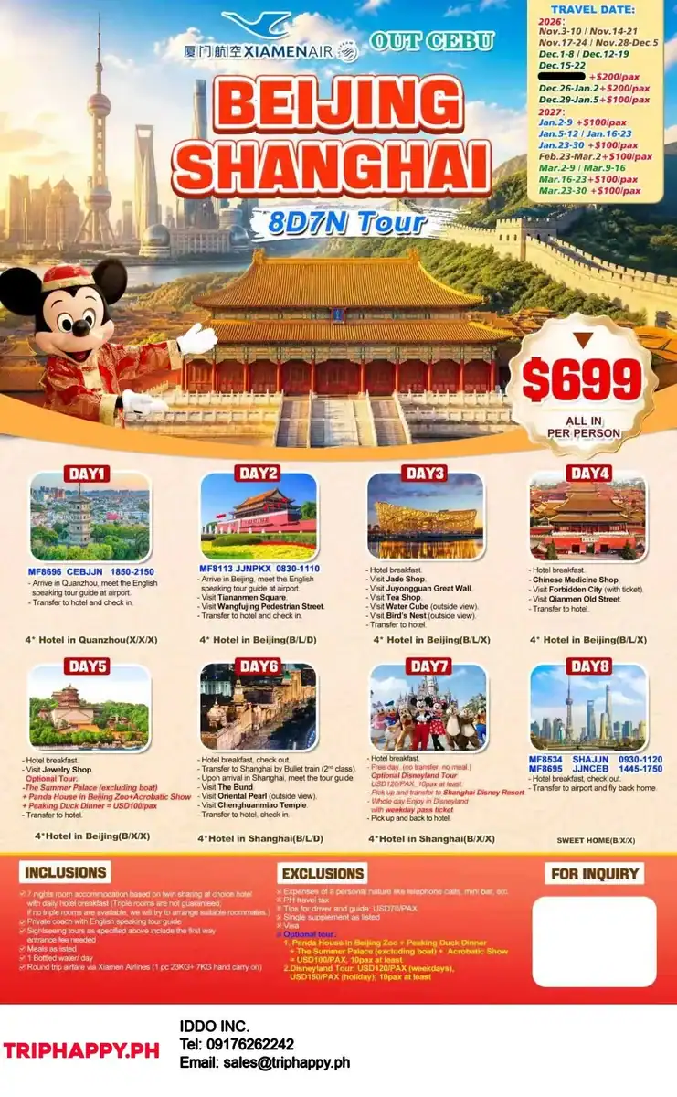 Beijing-Shanghai-8D7N-Out-Cebu
