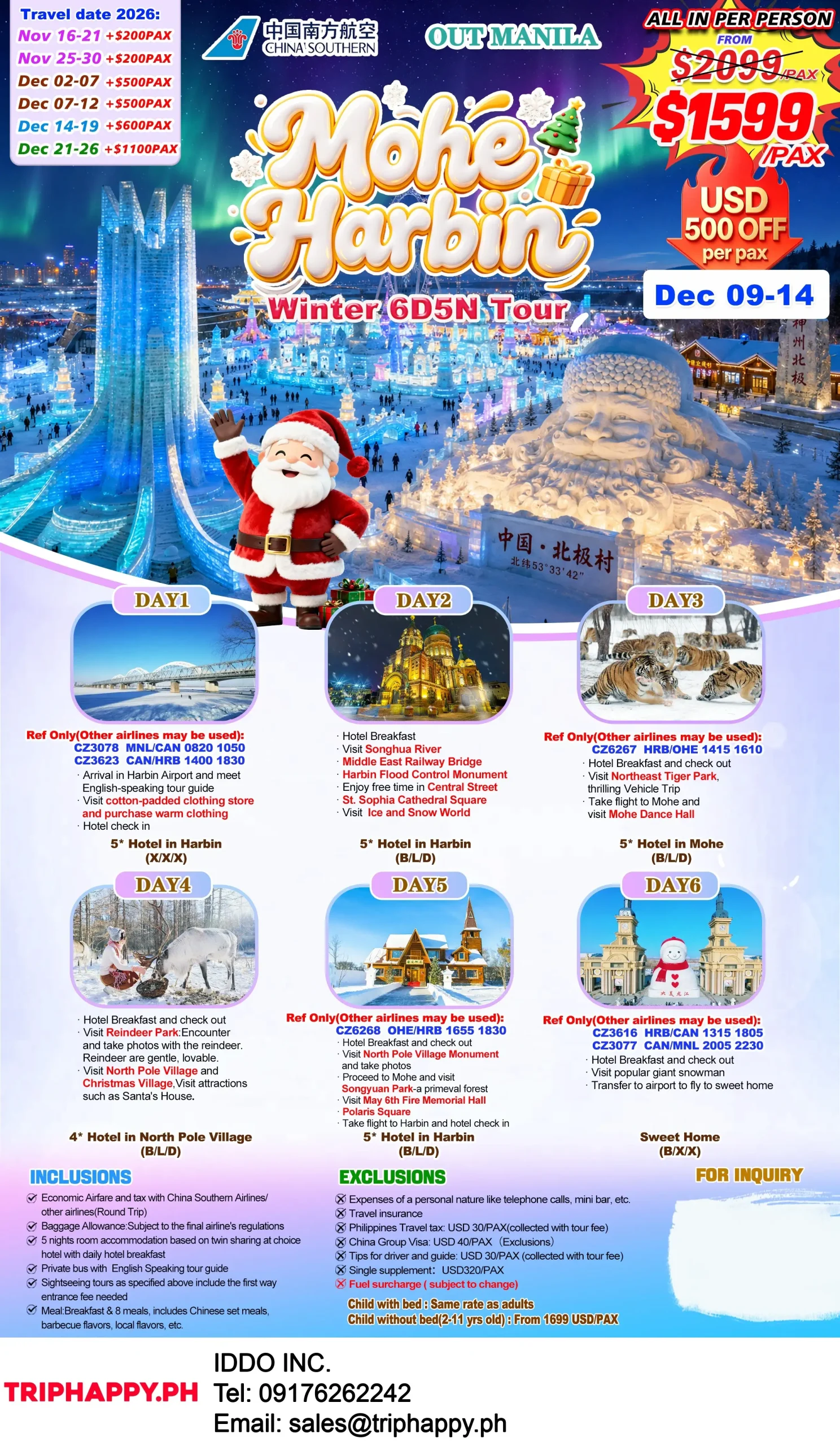 Mohe Harbin Winter 6D5N Tour Out Manila