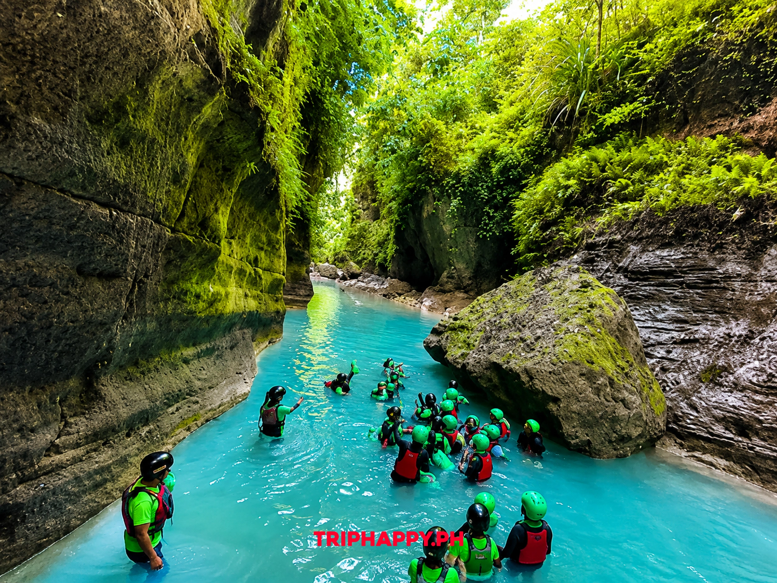 Group Canyoneering in Badian Waterfalls